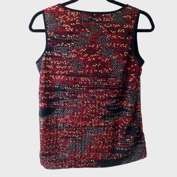 Kasper Women's Sleeveless Top/ Shirt Black/ Red/ Gold Color PS Size - Picture 4 of 10